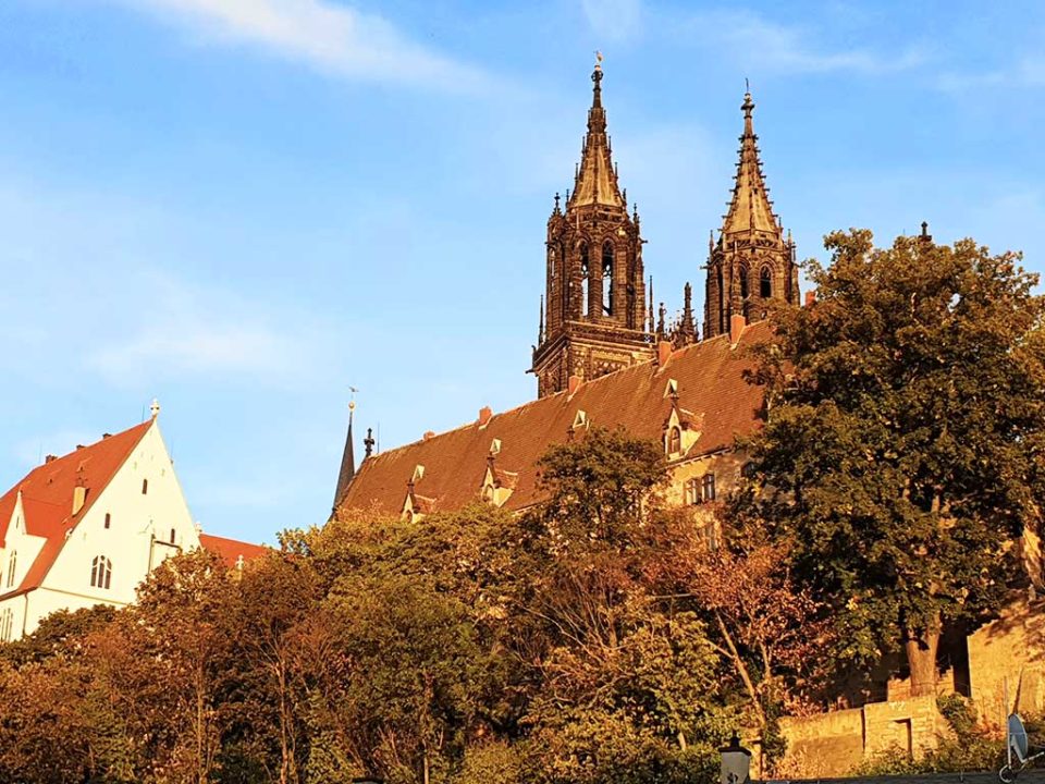 weinanbaugebiet sachsen blick auf meissen